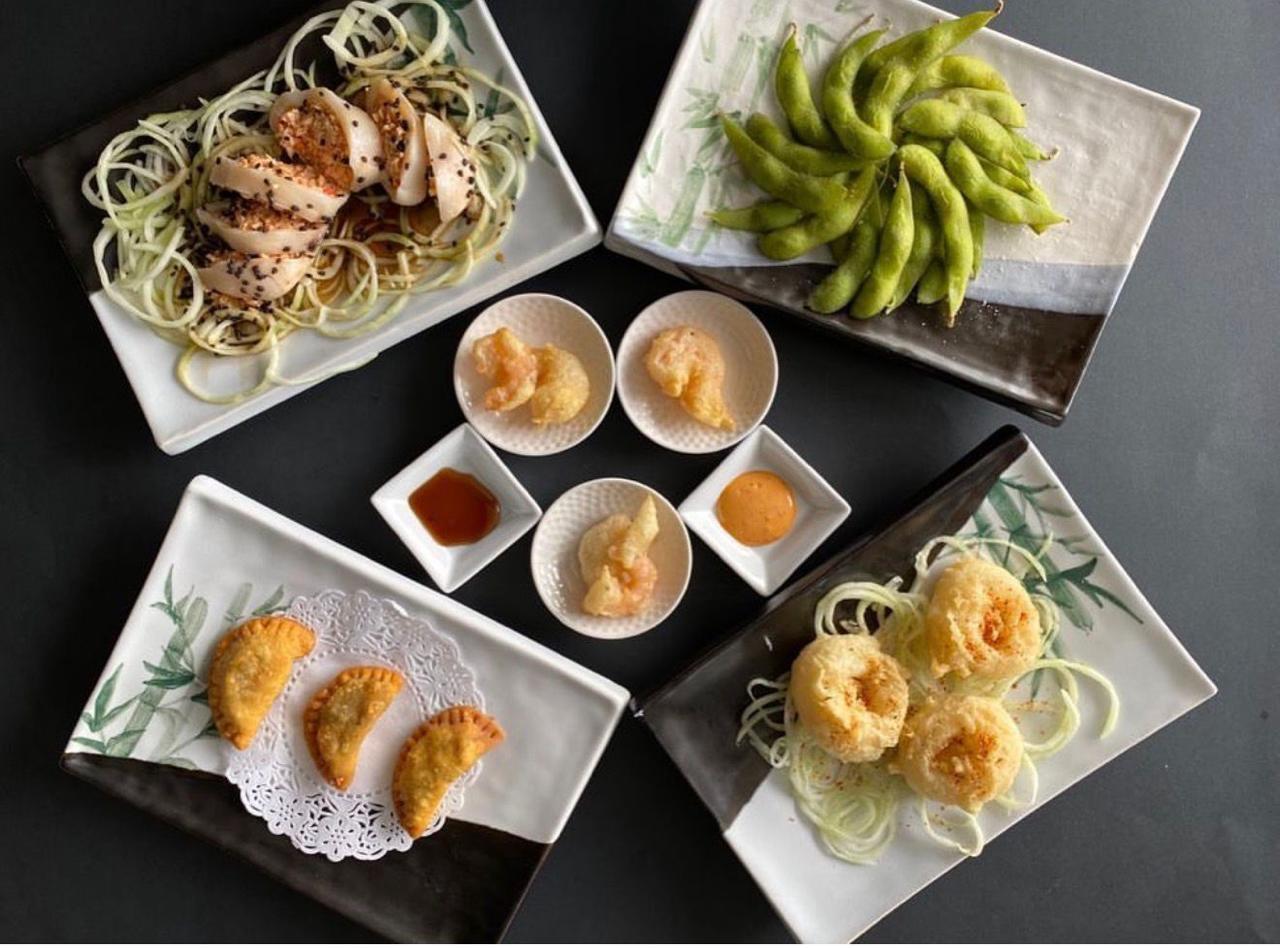 Appetizers - edamame, tempura, and gyoza